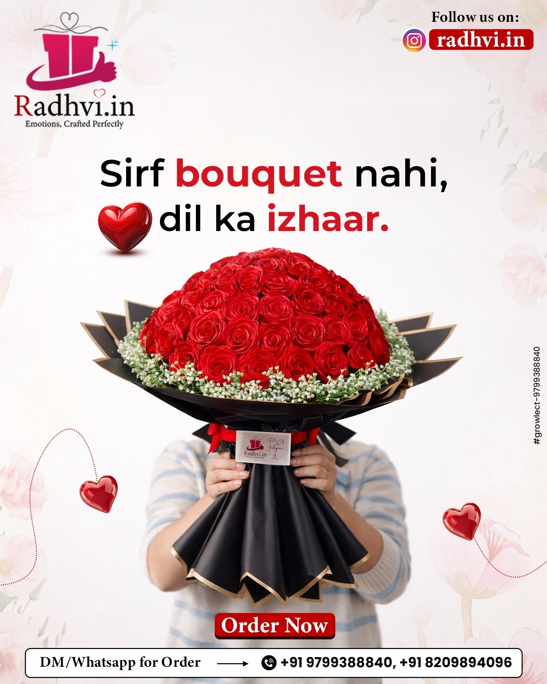 Luxury 80 Red Roses Bouquet thumbnail 4