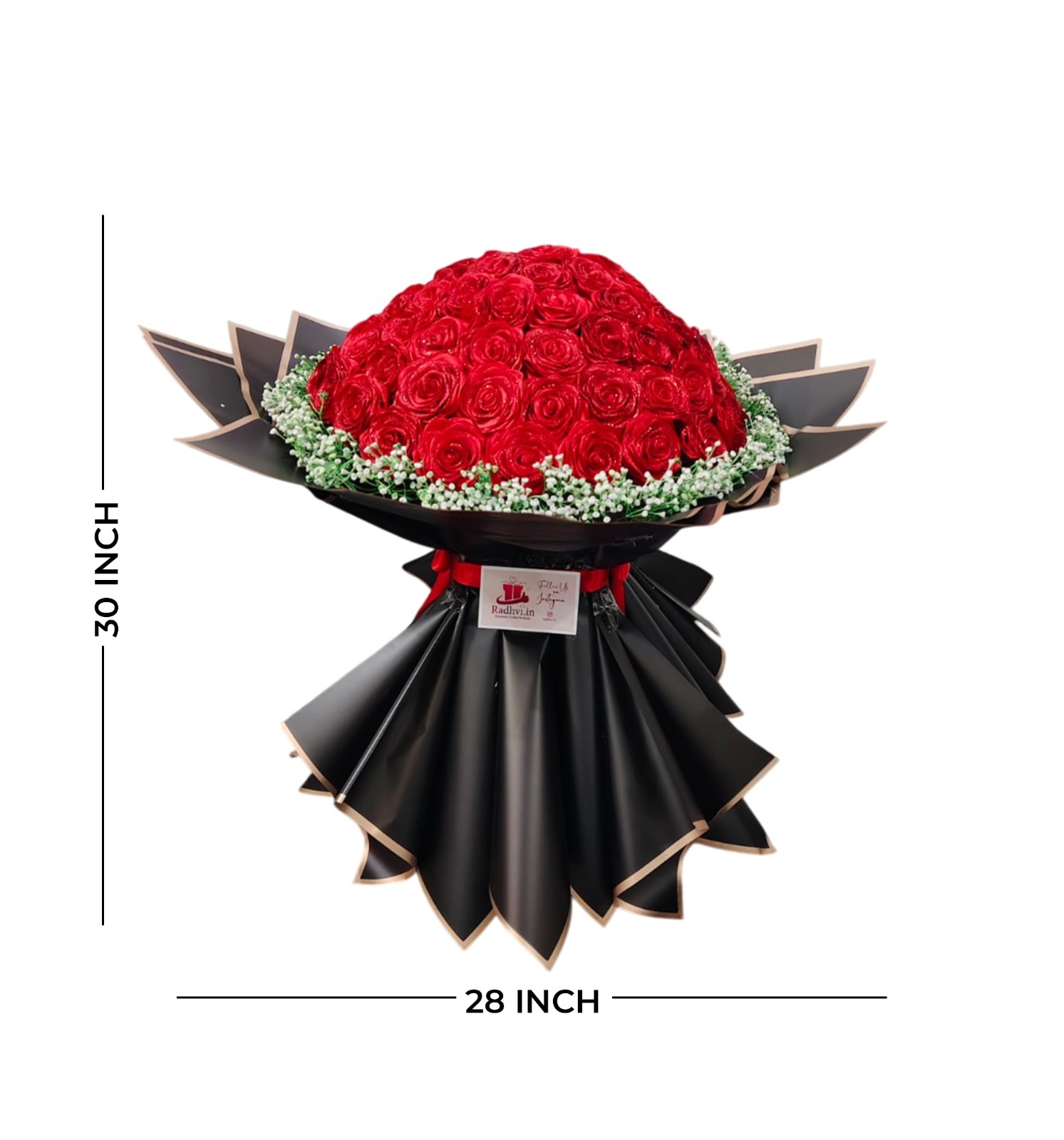 Luxury 80 Red Roses Bouquet thumbnail 6
